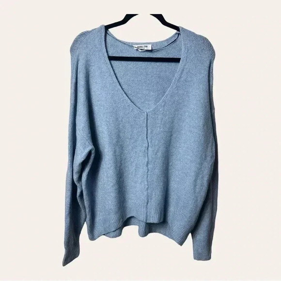 NWT Double Zero Light Blue V-Neck Sweater - Picture 2 of 10